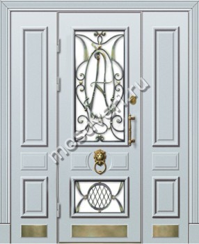Красивая белая входная дверь с кнокером TD-94 - купить от производителя Мосдвери Красивая белая входная дверь с кнокером TD-94