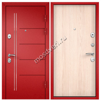 Красная входная дверь в квартиру KVD-19 - купить от производителя Мосдвери Красная входная дверь в квартиру KVD-19