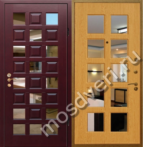 Входная дверь с двухсторонней зеркальной отделкой ВДЗ-858 - купить от производителя Мосдвери Входная дверь с двухсторонней зеркальной отделкой ВДЗ-858