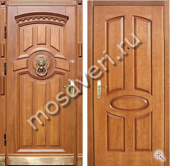 Элитная входная дверь с массивом с двух сторон - купить от производителя Мосдвери Элитная входная дверь с массивом с двух сторон